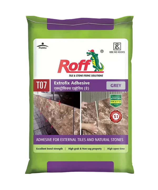 Roff T07 Extrofix Tile Adhesive, Grey, 20 Kg Bag