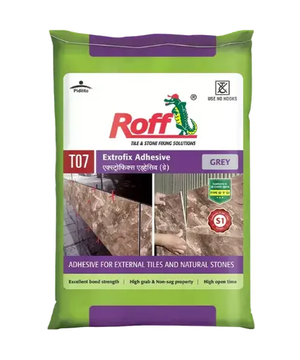 Roff T07 Extrofix Tile Adhesive, Grey, 20 Kg Bag